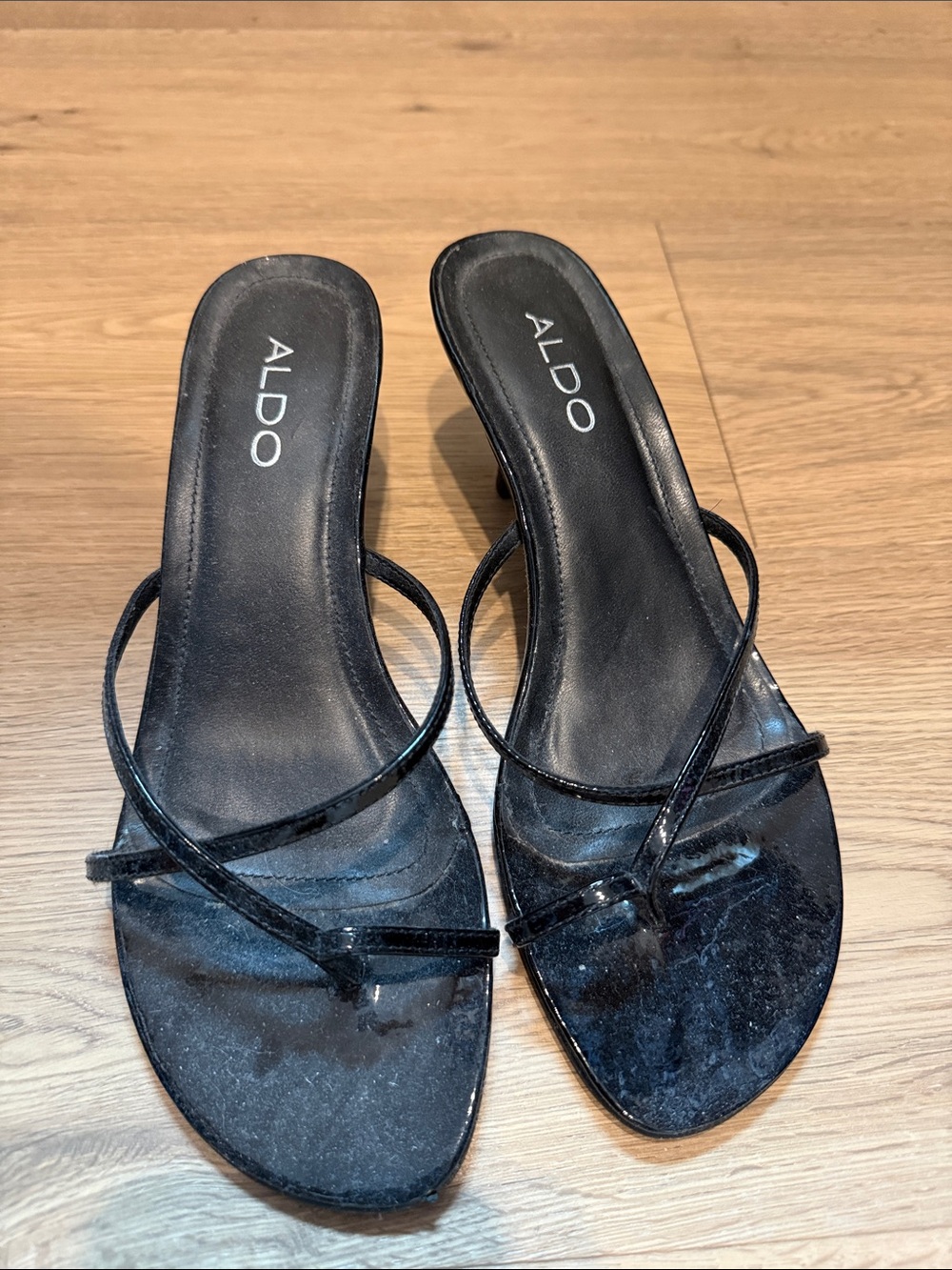 ALDO Black Minimal Strappy Slide Sandals